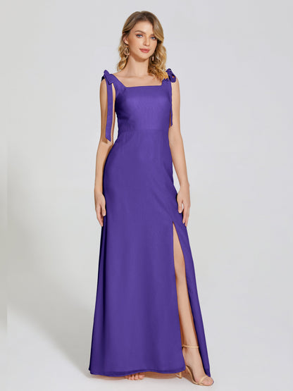 Michelle Detachable Bow-knot Square Bridesmaid Dress