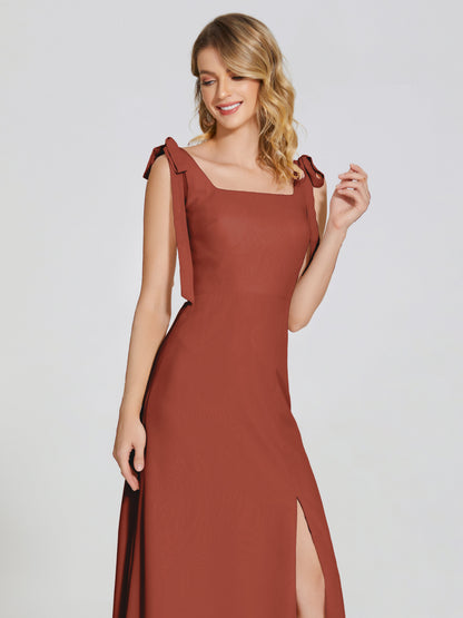 Michelle Detachable Bow-knot Square Bridesmaid Dress