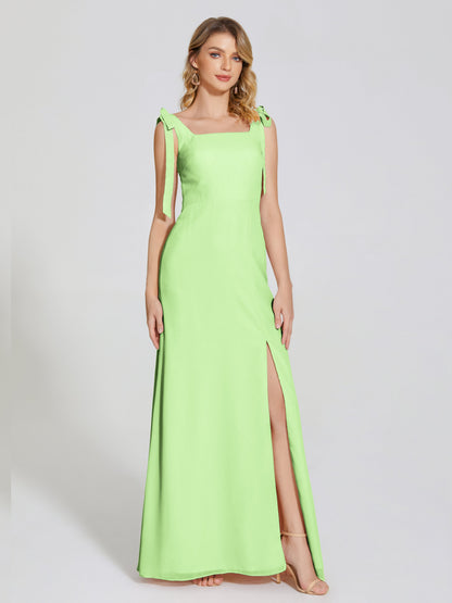 Michelle Detachable Bow-knot Square Bridesmaid Dress