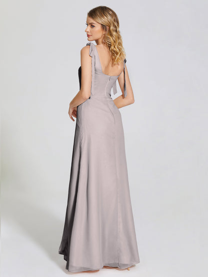 Michelle Detachable Bow-knot Square Bridesmaid Dress
