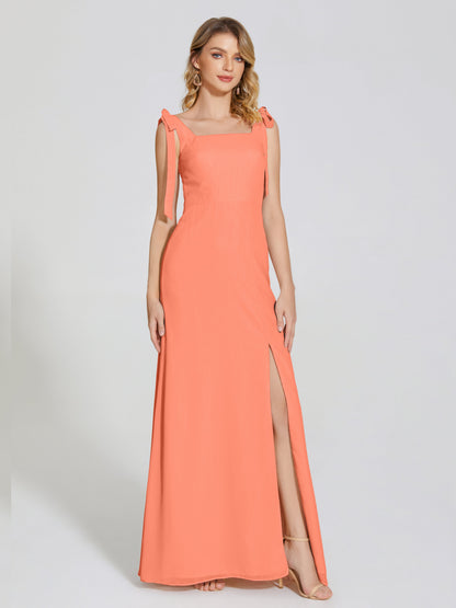 Michelle Detachable Bow-knot Square Bridesmaid Dress