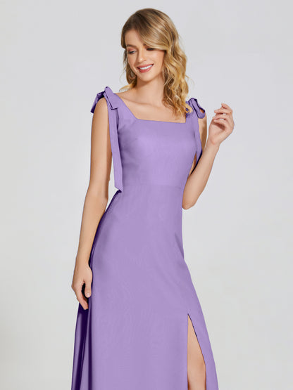 Michelle Detachable Bow-knot Square Bridesmaid Dress