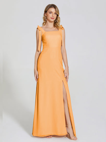 Michelle Detachable Bow-knot Square Bridesmaid Dress
