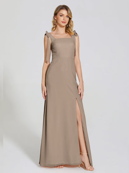 Michelle Detachable Bow-knot Square Bridesmaid Dress