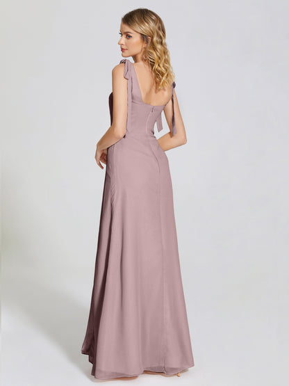 Michelle Detachable Bow-knot Square Bridesmaid Dress