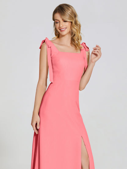 Michelle Detachable Bow-knot Square Bridesmaid Dress