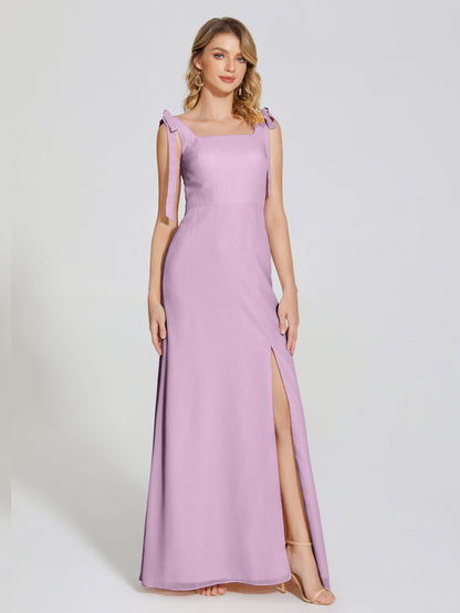 Michelle Detachable Bow-knot Square Bridesmaid Dress
