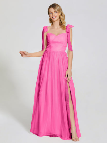 Diana Detachable Bow-knot Straps Tulle Bridesmaid Dress