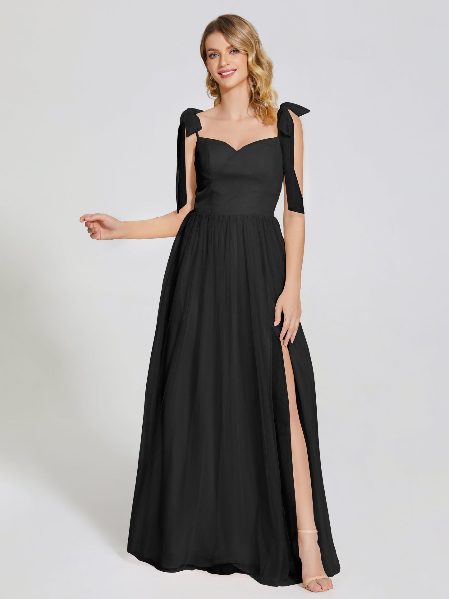Diana Detachable Bow-knot Straps Tulle Bridesmaid Dress