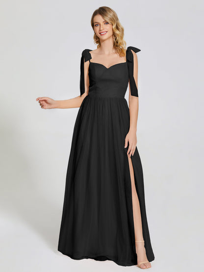 Diana Detachable Bow-knot Straps Tulle Bridesmaid Dress