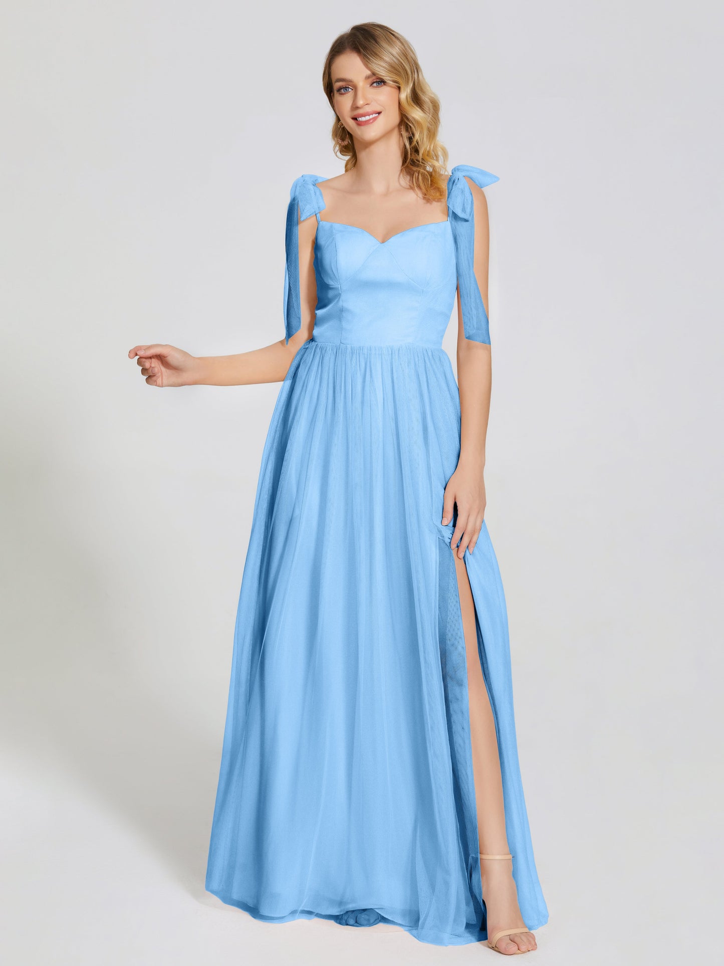 Diana Detachable Bow-knot Straps Tulle Bridesmaid Dress