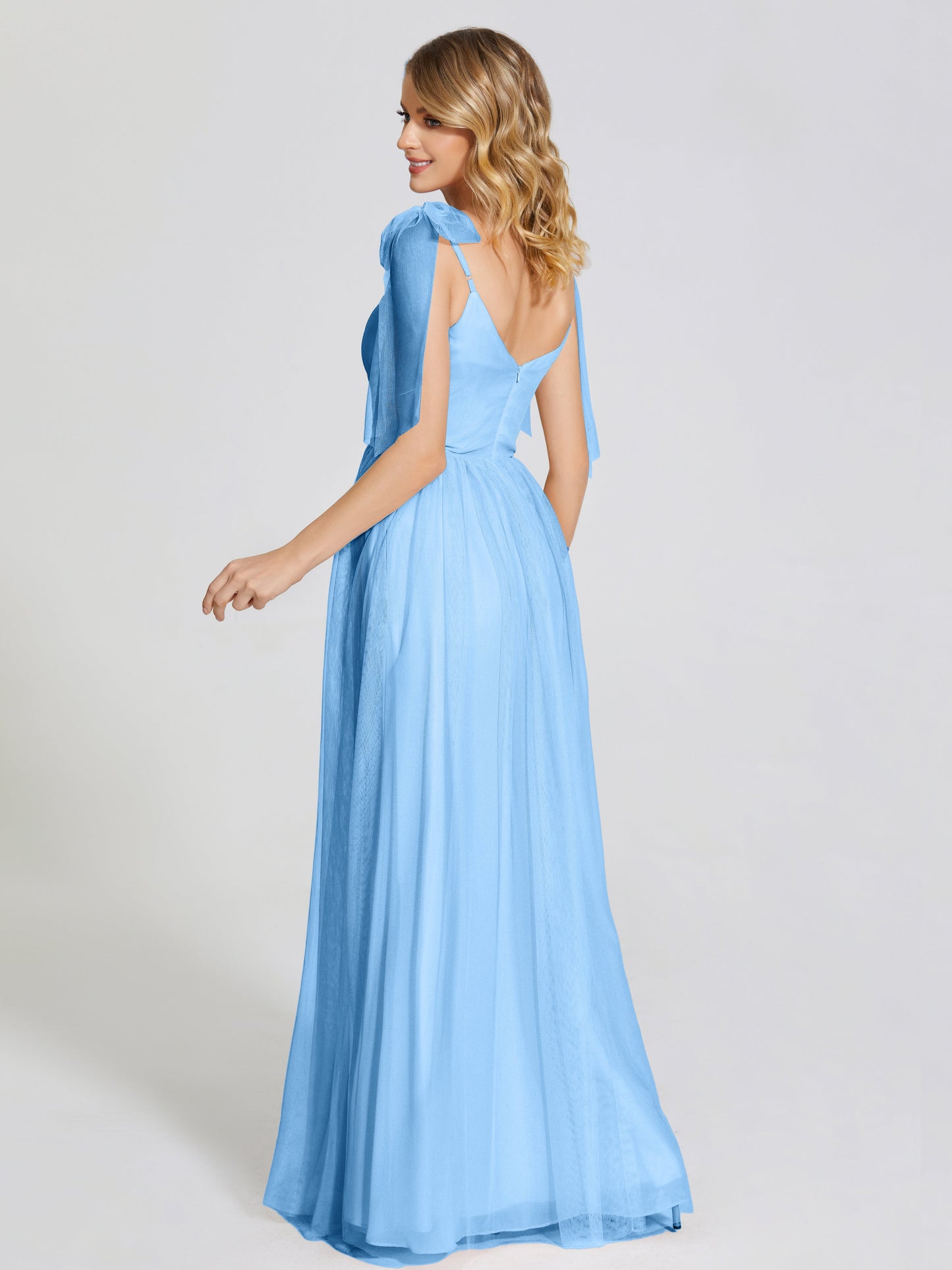 Diana Detachable Bow-knot Straps Tulle Bridesmaid Dress