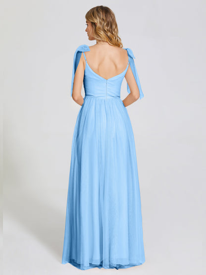 Diana Detachable Bow-knot Straps Tulle Bridesmaid Dress