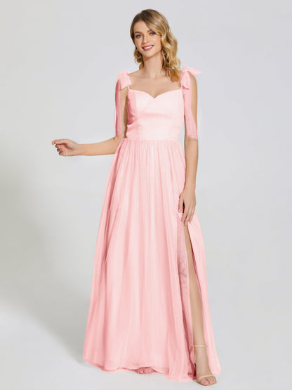 Diana Detachable Bow-knot Straps Tulle Bridesmaid Dress
