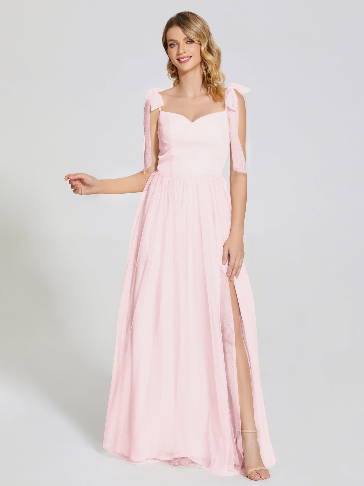 Diana Detachable Bow-knot Straps Tulle Bridesmaid Dress