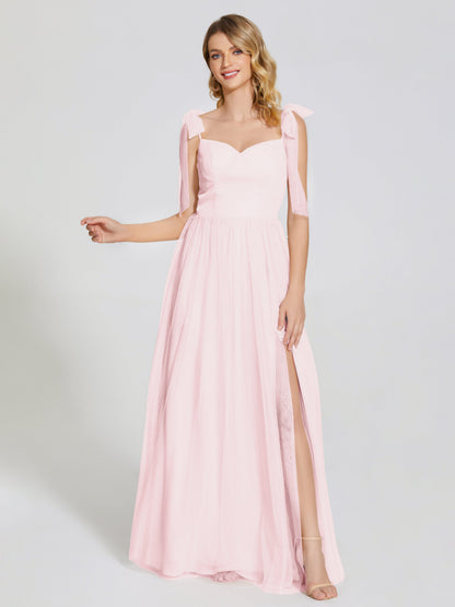 Diana Detachable Bow-knot Straps Tulle Bridesmaid Dress