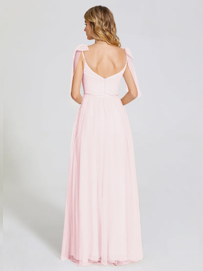 Diana Detachable Bow-knot Straps Tulle Bridesmaid Dress