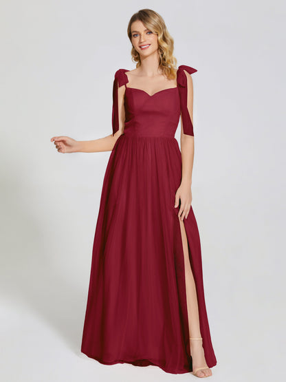 Diana Detachable Bow-knot Straps Tulle Bridesmaid Dress
