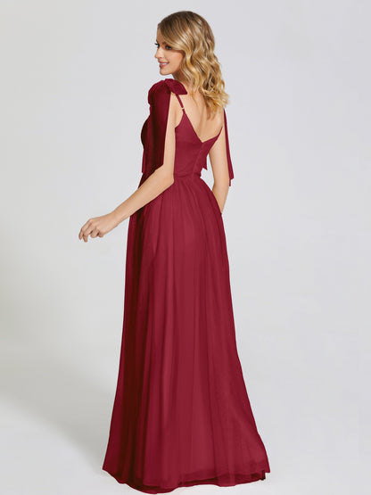 Diana Detachable Bow-knot Straps Tulle Bridesmaid Dress