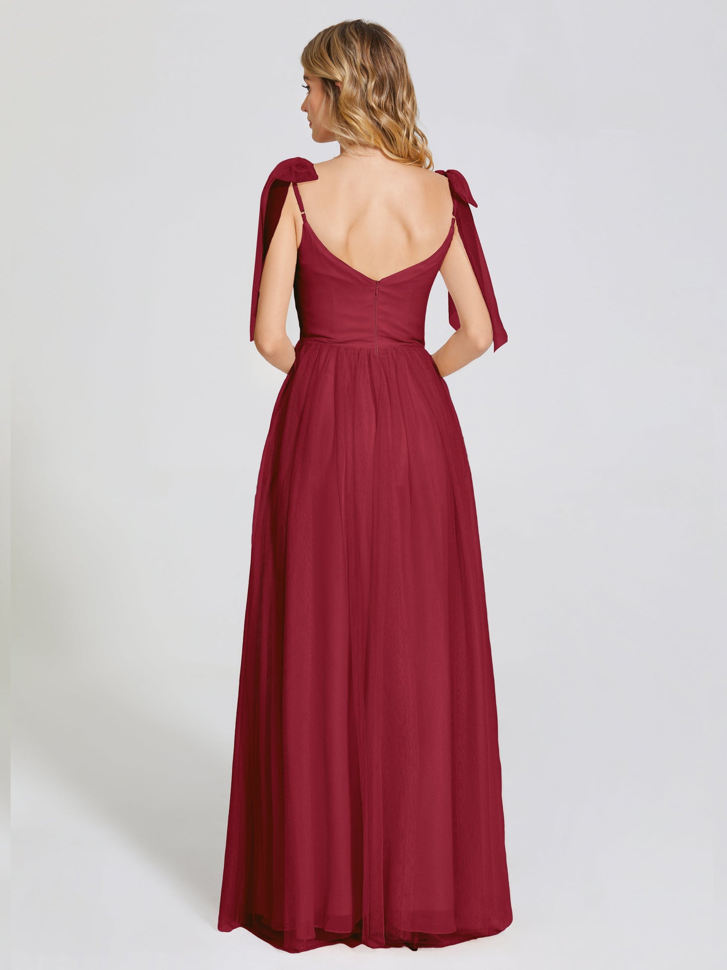 Diana Detachable Bow-knot Straps Tulle Bridesmaid Dress