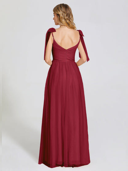 Diana Detachable Bow-knot Straps Tulle Bridesmaid Dress