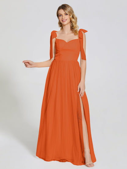Diana Detachable Bow-knot Straps Tulle Bridesmaid Dress