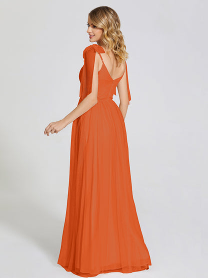 Diana Detachable Bow-knot Straps Tulle Bridesmaid Dress