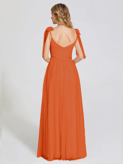 Diana Detachable Bow-knot Straps Tulle Bridesmaid Dress