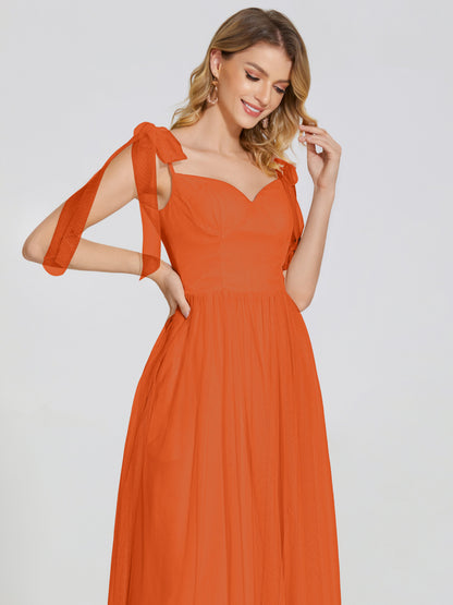 Diana Detachable Bow-knot Straps Tulle Bridesmaid Dress