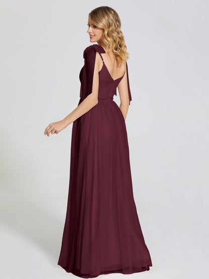Diana Detachable Bow-knot Straps Tulle Bridesmaid Dress