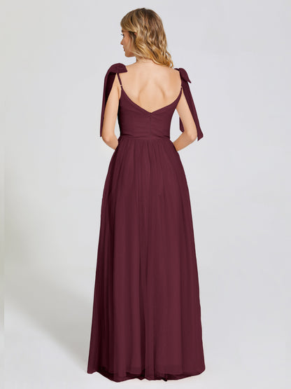 Diana Detachable Bow-knot Straps Tulle Bridesmaid Dress