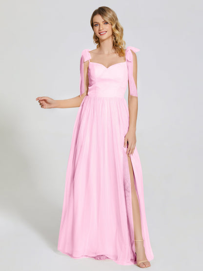 Diana Detachable Bow-knot Straps Tulle Bridesmaid Dress