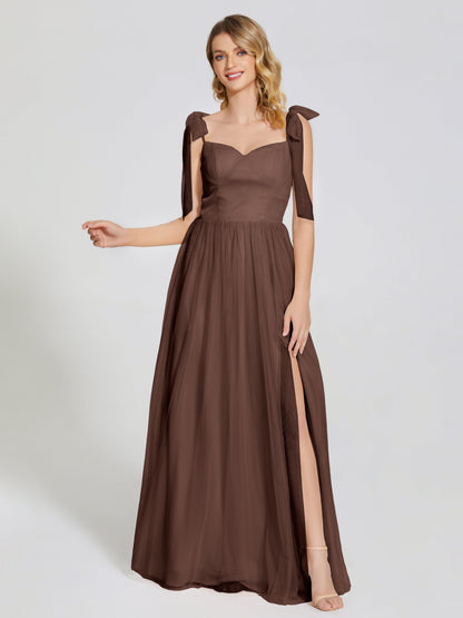 Diana Detachable Bow-knot Straps Tulle Bridesmaid Dress