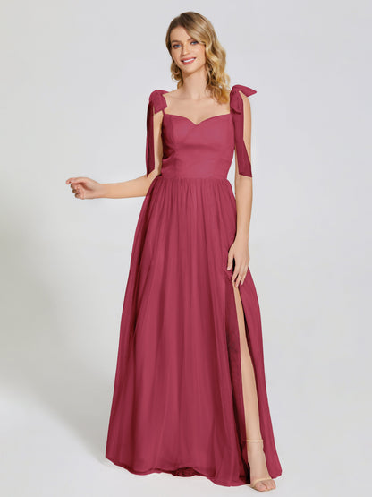 Diana Detachable Bow-knot Straps Tulle Bridesmaid Dress
