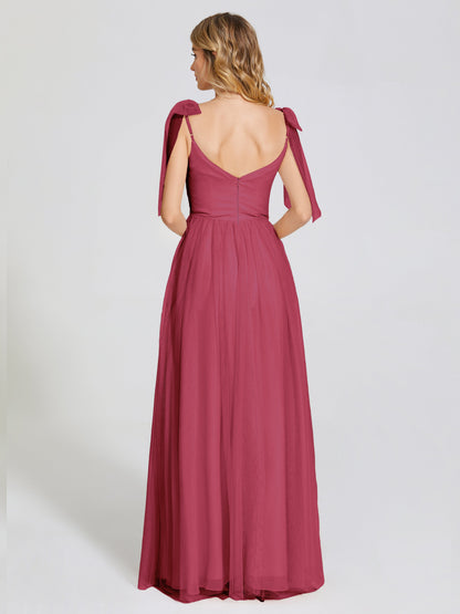 Diana Detachable Bow-knot Straps Tulle Bridesmaid Dress