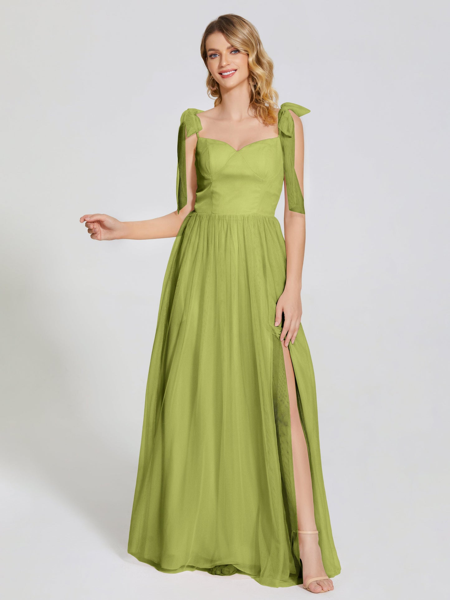 Diana Detachable Bow-knot Straps Tulle Bridesmaid Dress