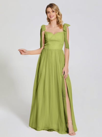 Diana Detachable Bow-knot Straps Tulle Bridesmaid Dress