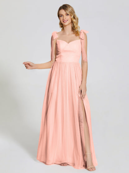Diana Detachable Bow-knot Straps Tulle Bridesmaid Dress
