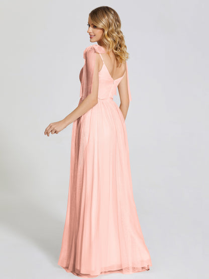 Diana Detachable Bow-knot Straps Tulle Bridesmaid Dress