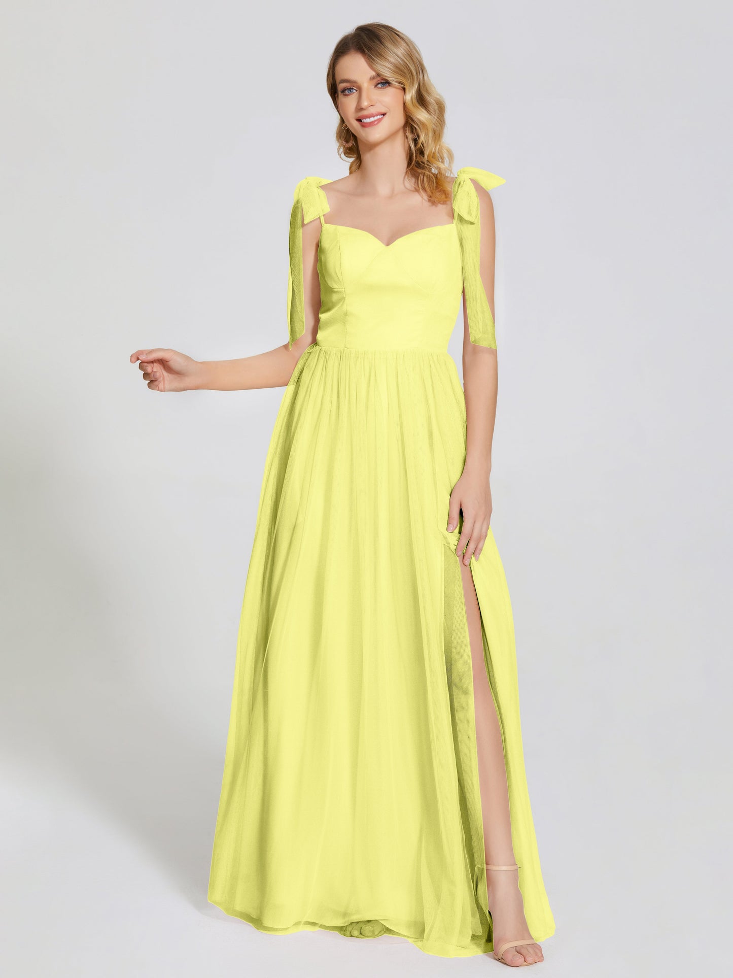 Diana Detachable Bow-knot Straps Tulle Bridesmaid Dress