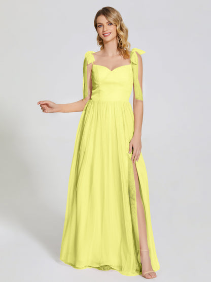 Diana Detachable Bow-knot Straps Tulle Bridesmaid Dress