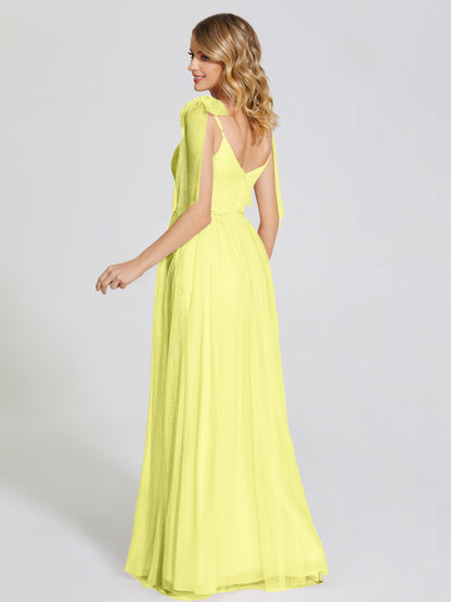 Diana Detachable Bow-knot Straps Tulle Bridesmaid Dress