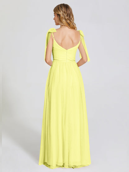 Diana Detachable Bow-knot Straps Tulle Bridesmaid Dress