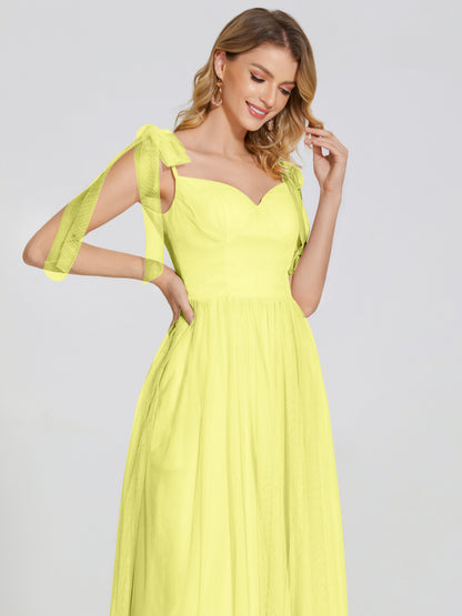 Diana Detachable Bow-knot Straps Tulle Bridesmaid Dress