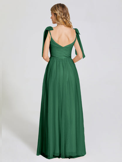 Diana Detachable Bow-knot Straps Tulle Bridesmaid Dress