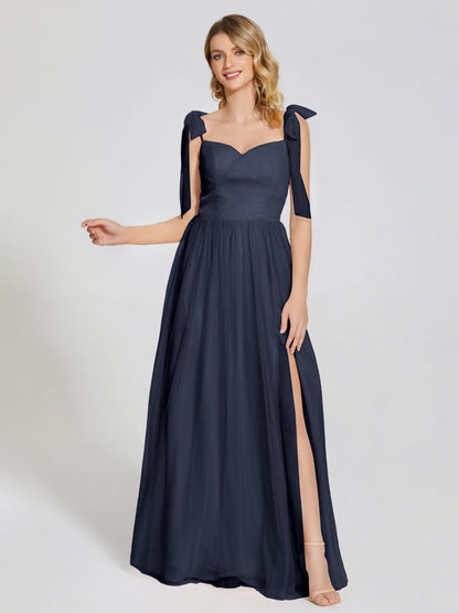 Diana Detachable Bow-knot Straps Tulle Bridesmaid Dress