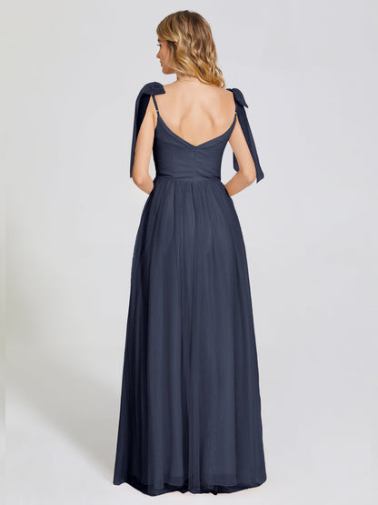 Diana Detachable Bow-knot Straps Tulle Bridesmaid Dress