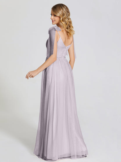 Diana Detachable Bow-knot Straps Tulle Bridesmaid Dress