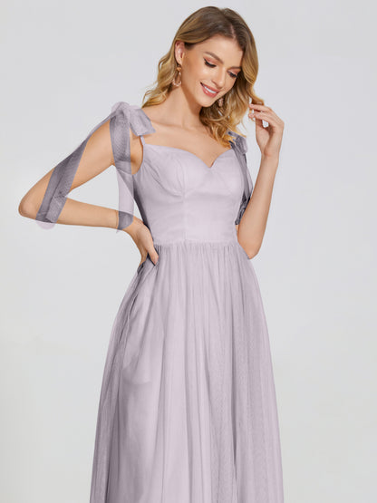Diana Detachable Bow-knot Straps Tulle Bridesmaid Dress