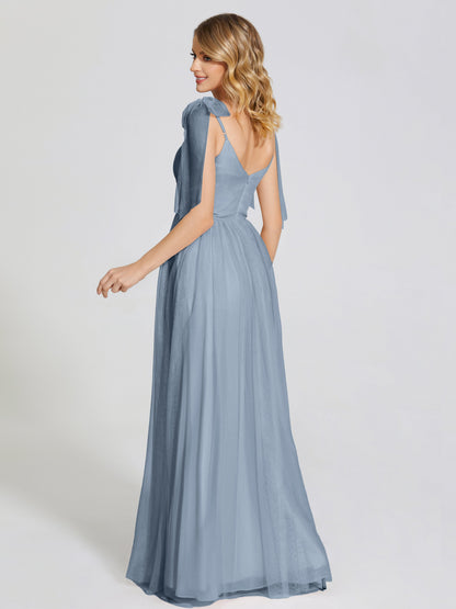 Diana Detachable Bow-knot Straps Tulle Bridesmaid Dress